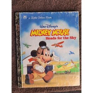 Mickey Mouse Story‎ Book "Heads for the Sky" 1987 Vintage